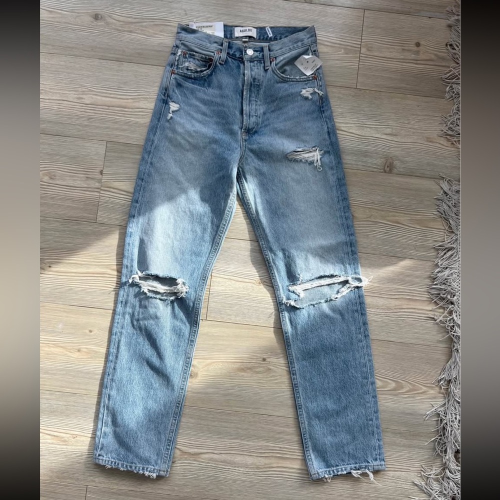 AGOLDE 90s Mid Rise Straight Leg Jeans In Threadbare In Blue! - Picture 3 of 6